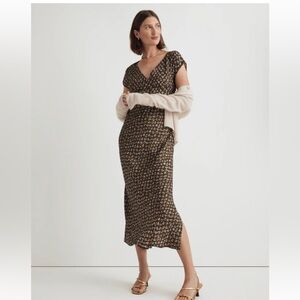NWT Madewell Cap Sleeve Wide V-Neck Floral Midi Dress